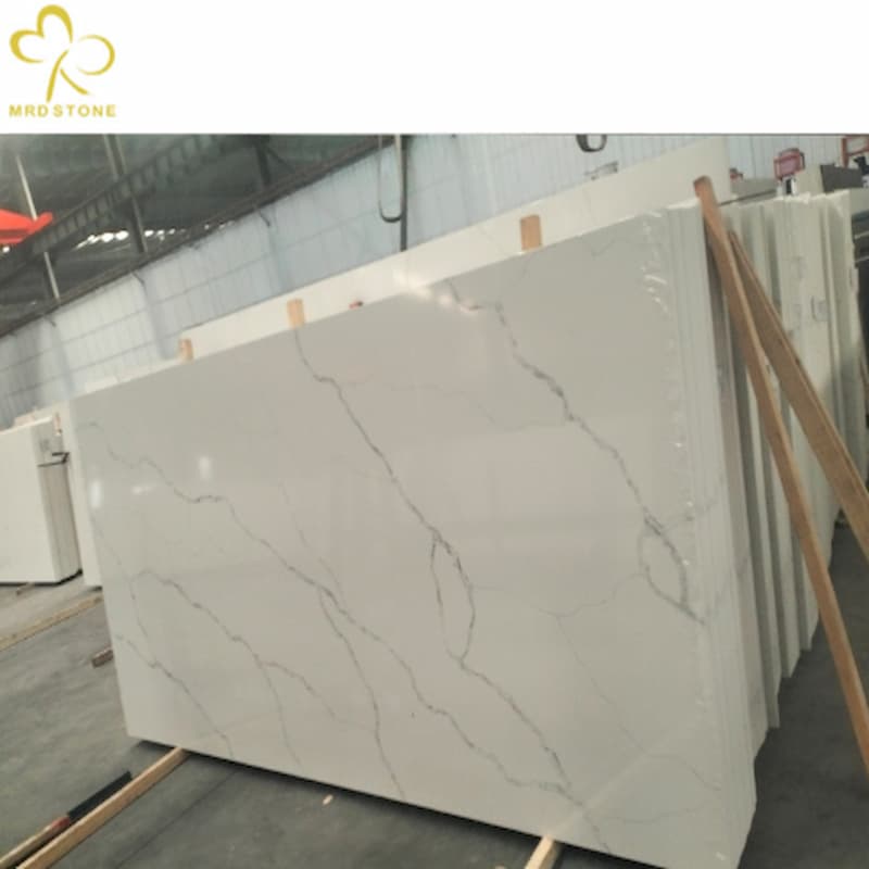 calacatta white quartz slab