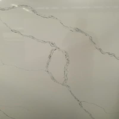 Detail of quartz stone calacatta white slab