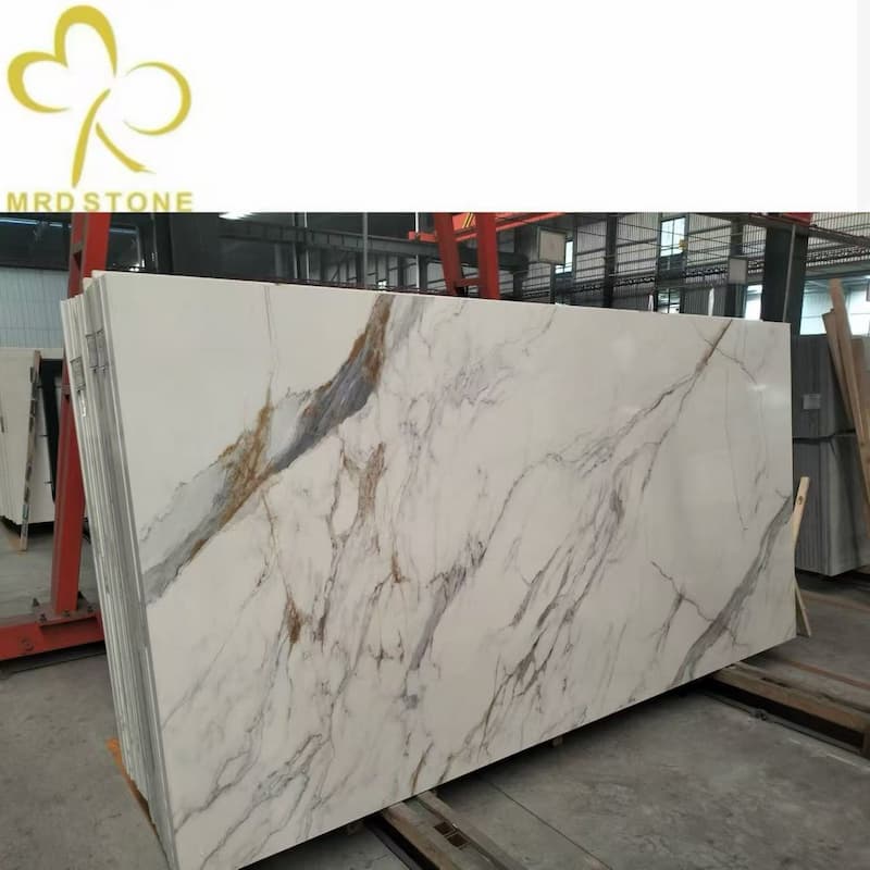 calacatta white quartz slab